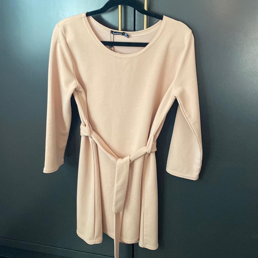 Mini dress long sleeves with belt
